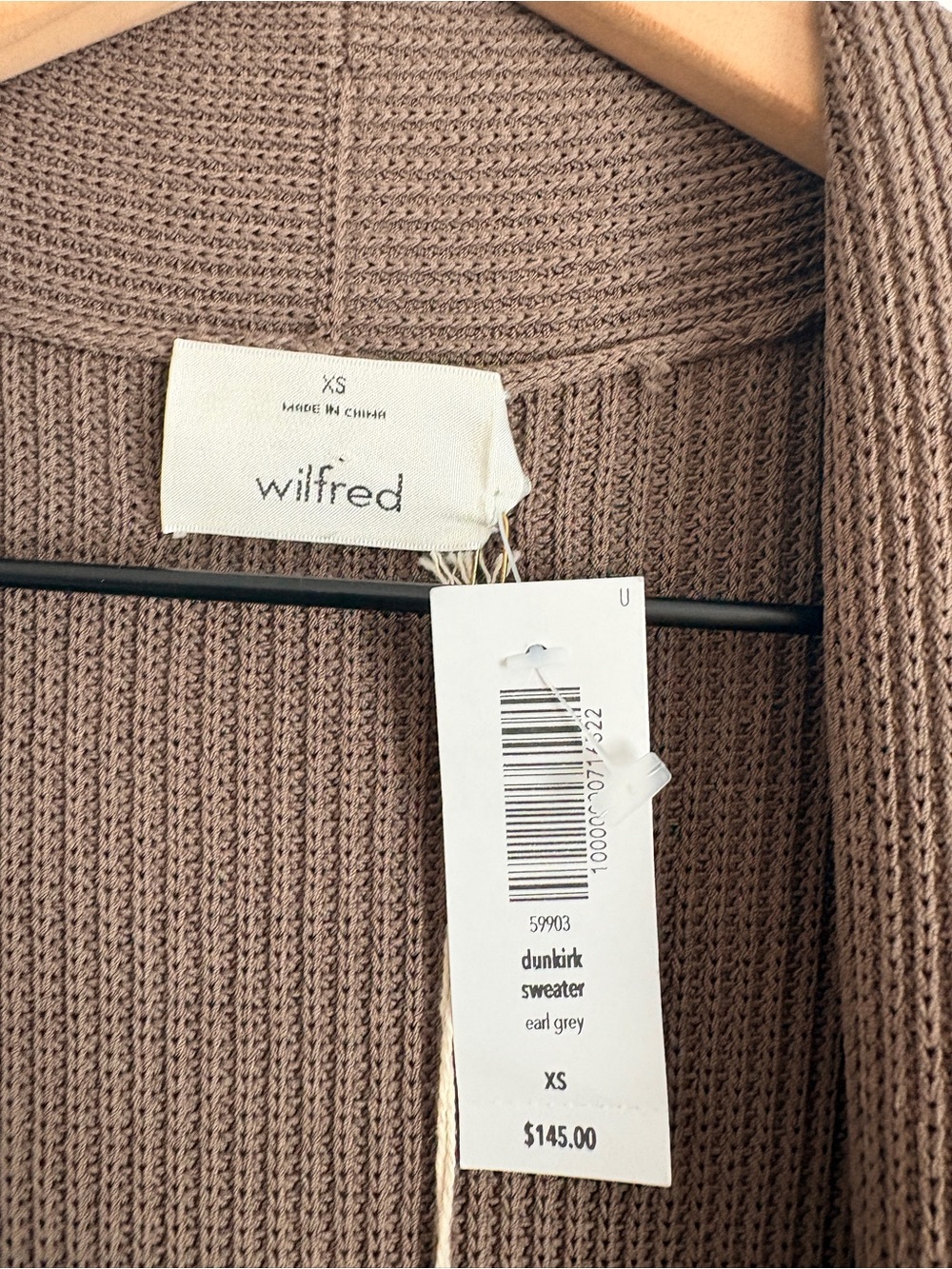 NWT Wilfred Dunkirk Sweater Sleeveless Ribbed Long Vest Chocolate Brown - Picture 2 of 11